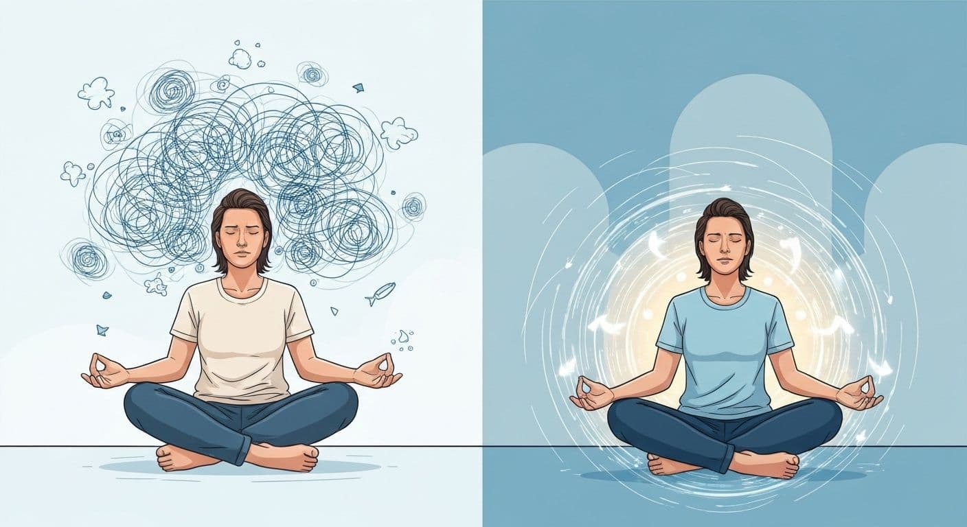 Person using the Headspace guide to meditation and mindfulness on their phone for stress relief