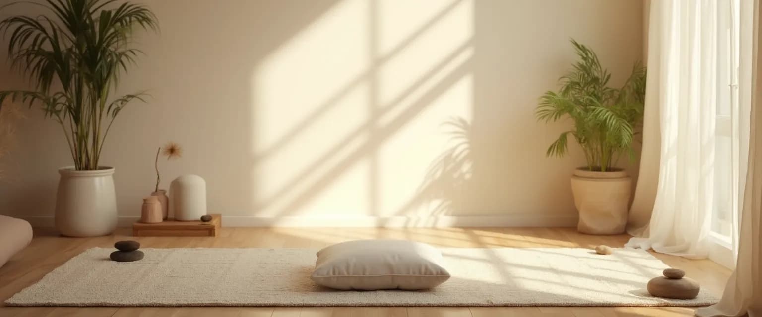 Person enjoying mindfulness meditation in cozy home sanctuary as alternative to mindfulness meditation near me options