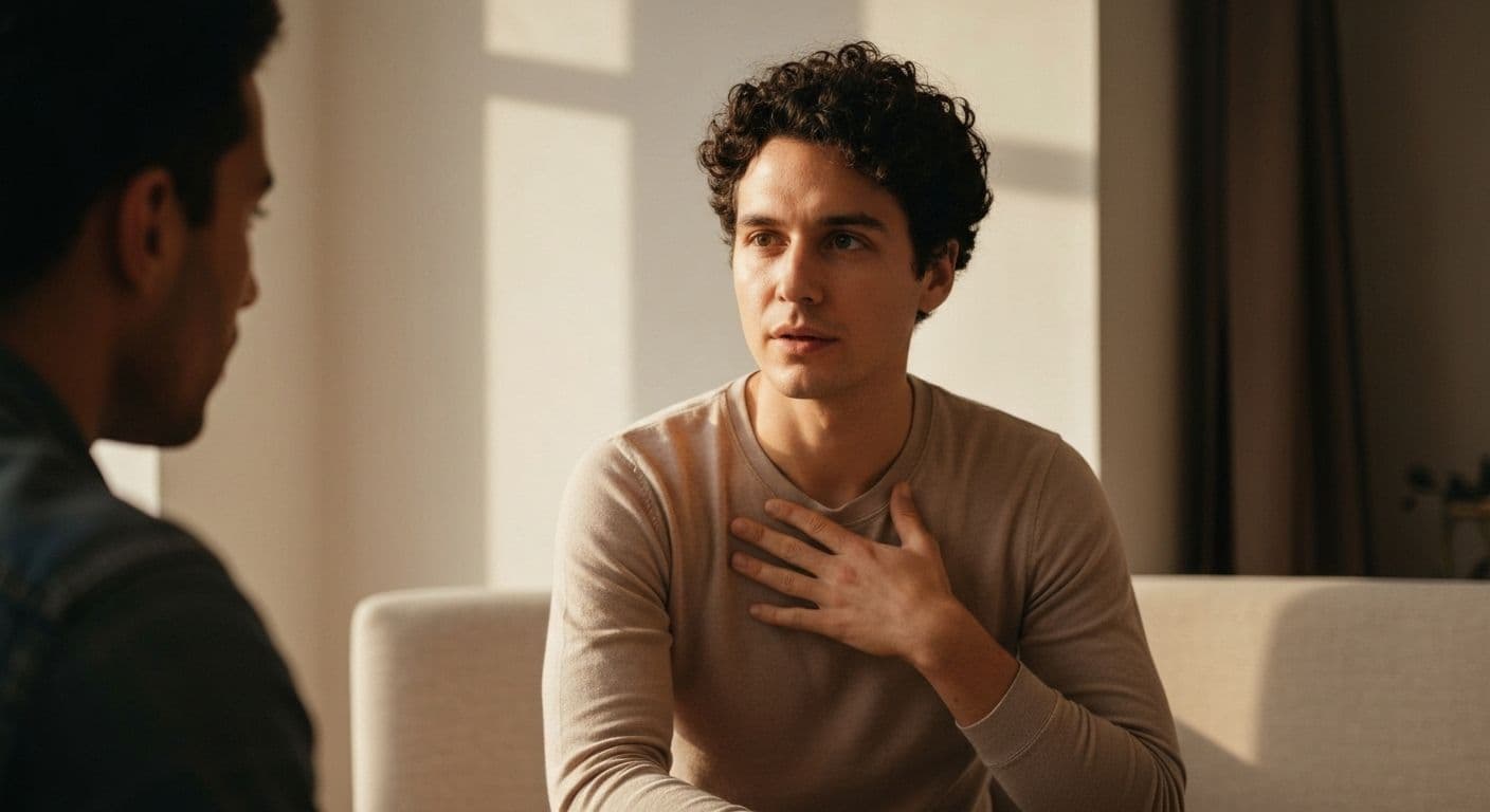 Person achieving self awareness through reflection to improve relationships and emotional connection