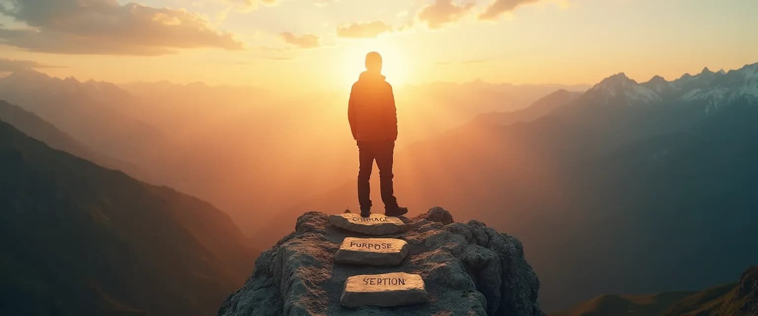 Person confidently standing tall through values alignment practice