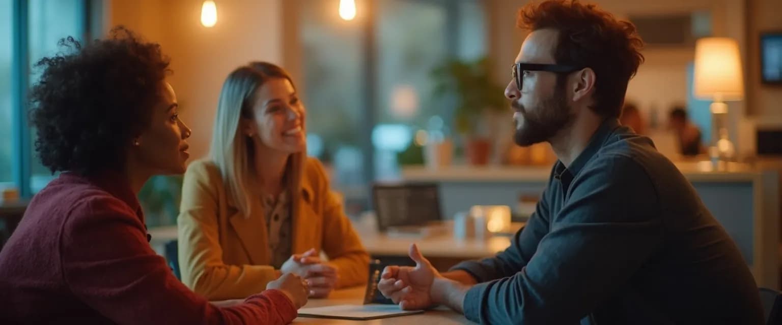Person demonstrating intelligence emotional intelligence during conversation with attentive listening