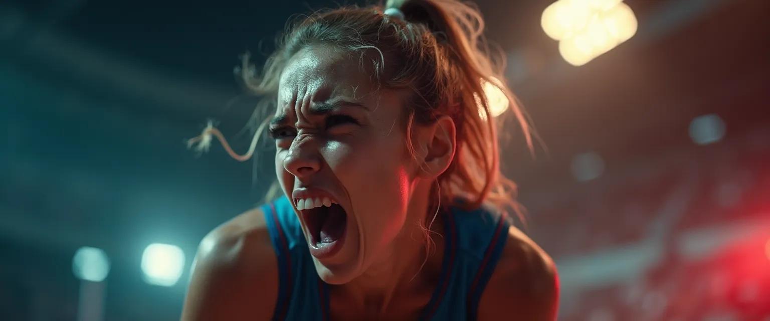 Athlete using the best anger management techniques to transform competitive rage into focused performance