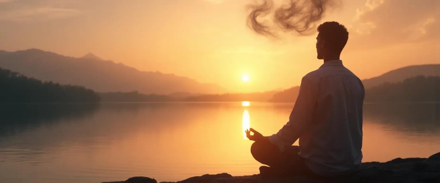 Person using techniques to quiet their busy mind without meditation