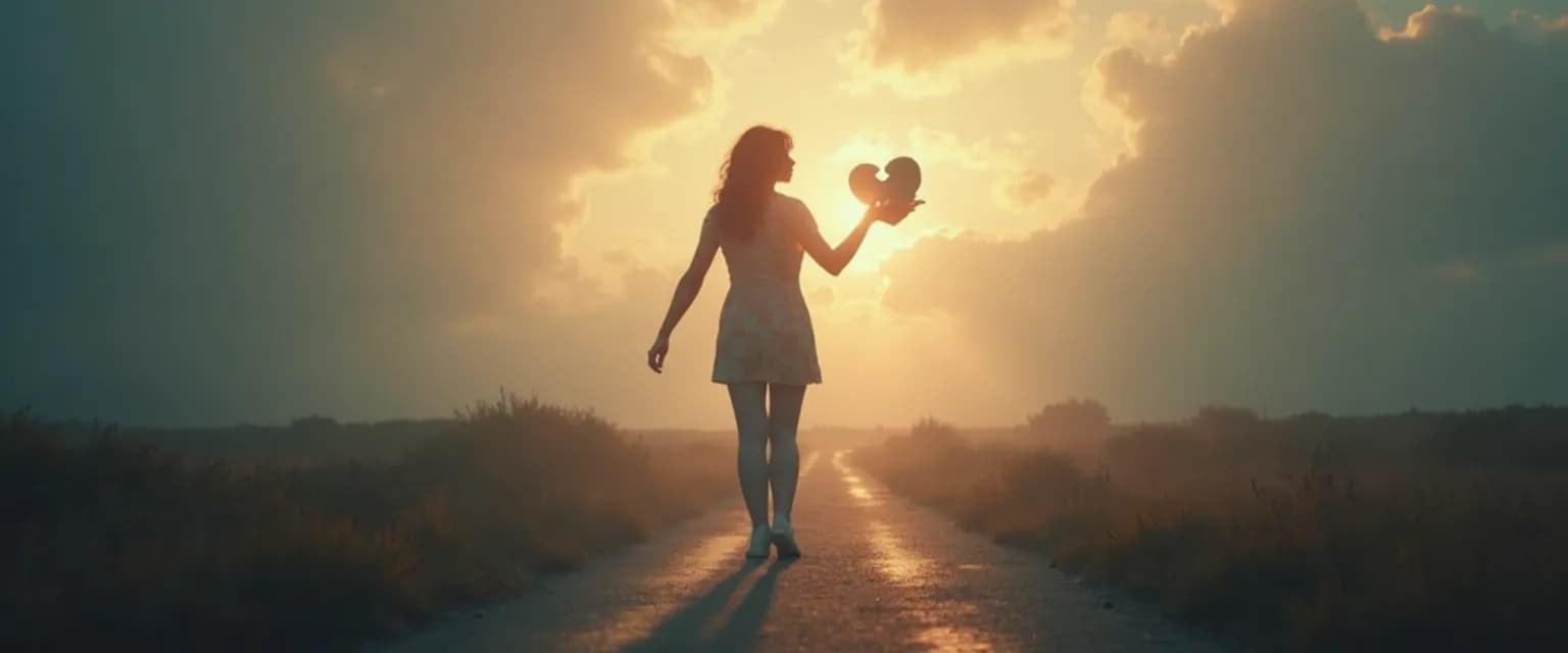 Person healing from heartbreak and discovering renewed identity beyond the 'I am heartbroken' feeling