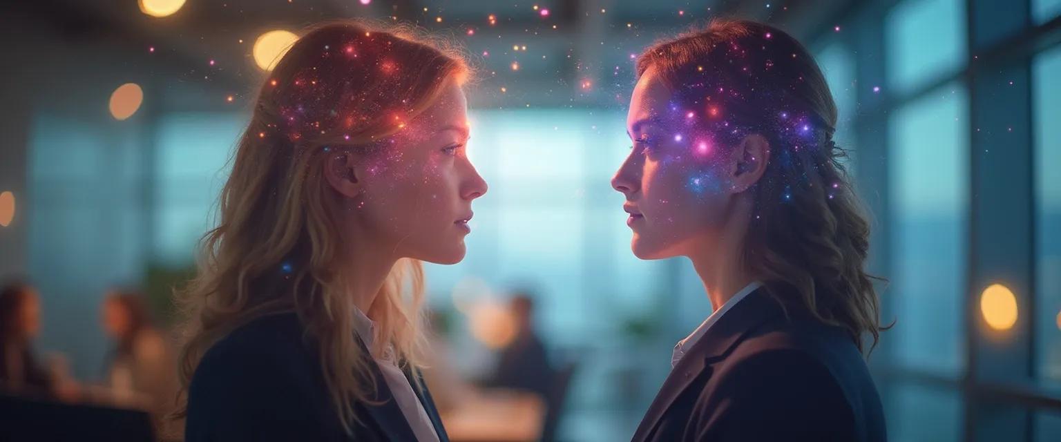 Professionals using emotional intelligence and self awareness to transform workplace conflict into collaboration