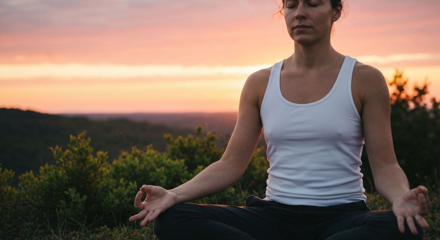 Person practicing healthy self-awareness through mindful reflection with self-compassion