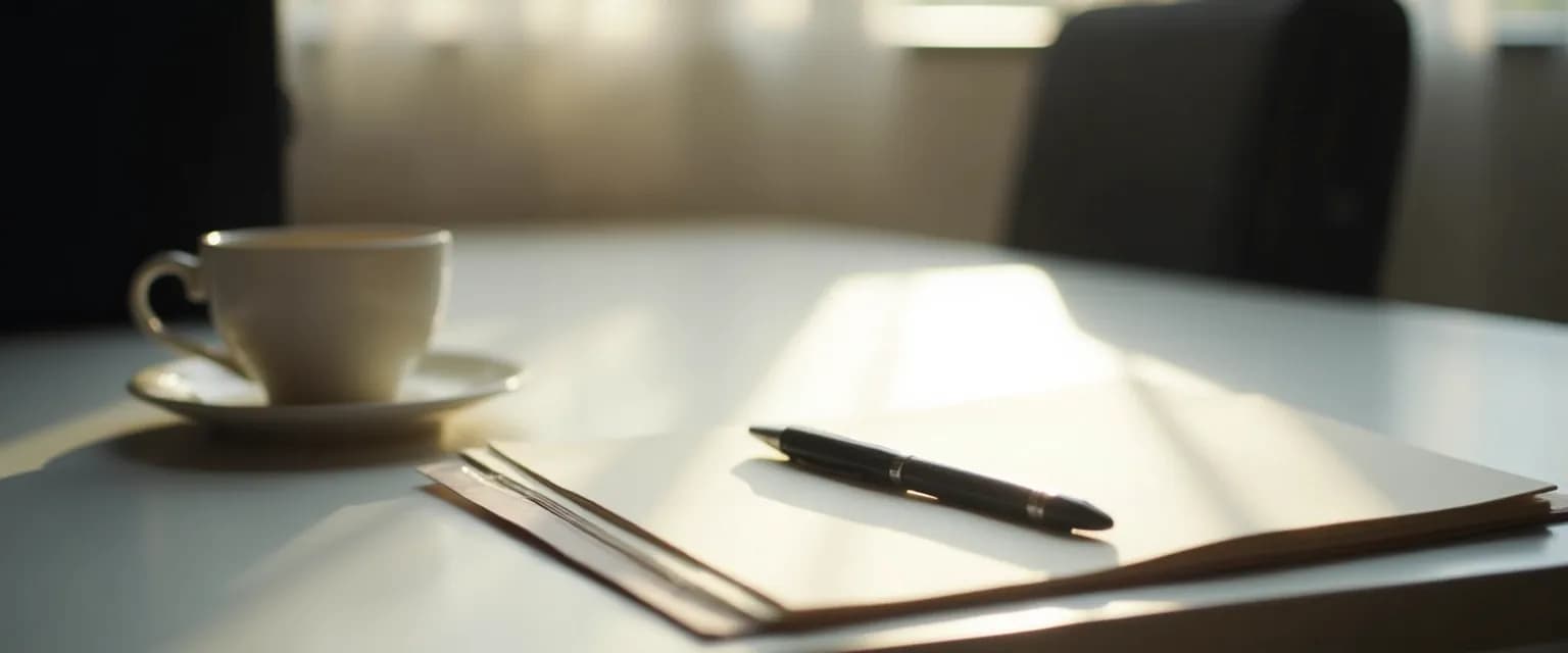 Person using grief writing prompts to process workplace transition at desk