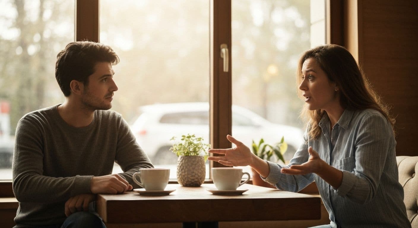 Person reflecting on different types of self awareness in relationships with thought bubbles showing emotional recognition