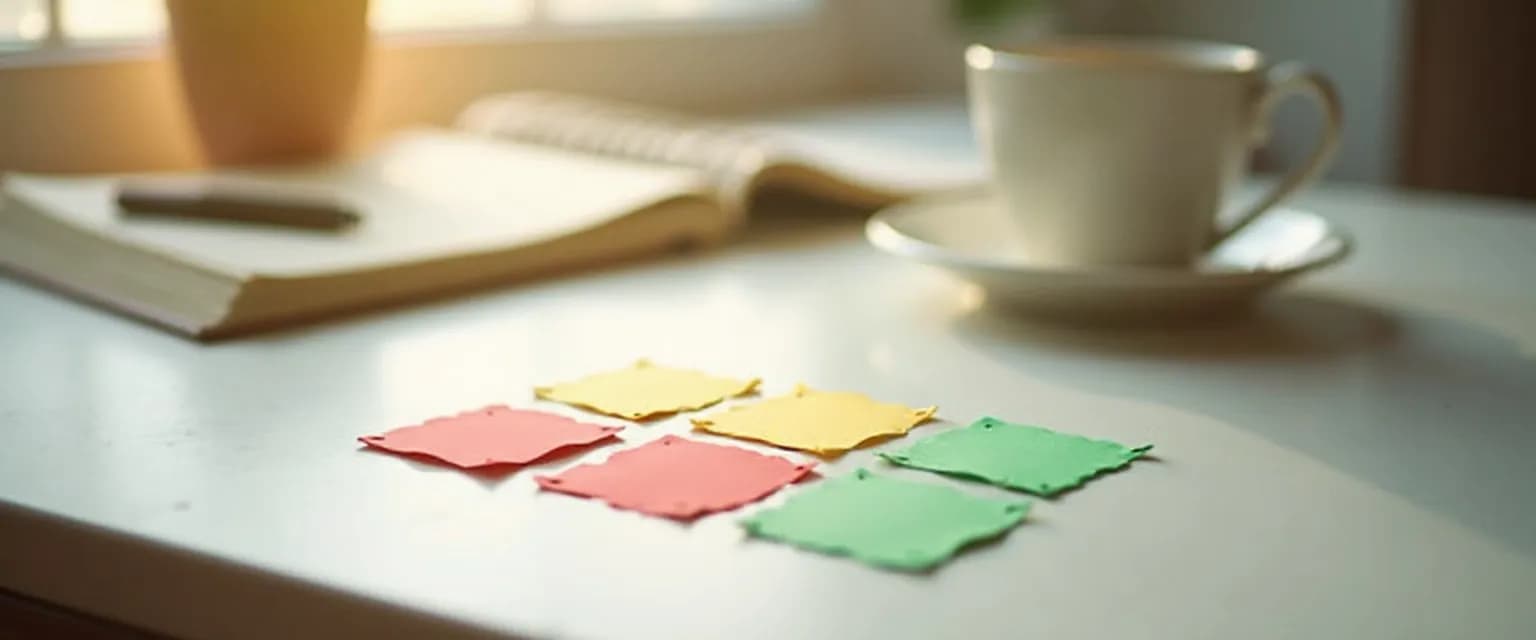 Color-coded anxiety management system showing different levels with practical anxiety tips for each stage