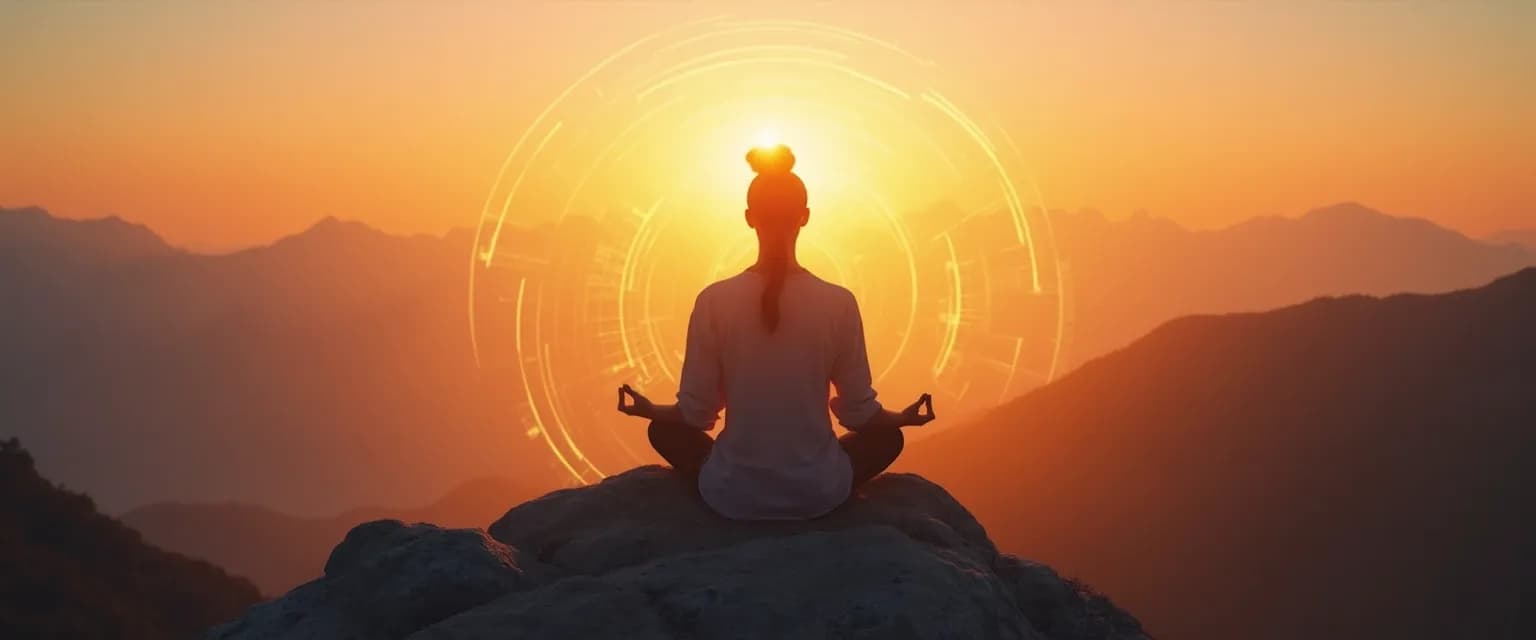 Person practicing mindfulness techniques to activate alpha state of mind