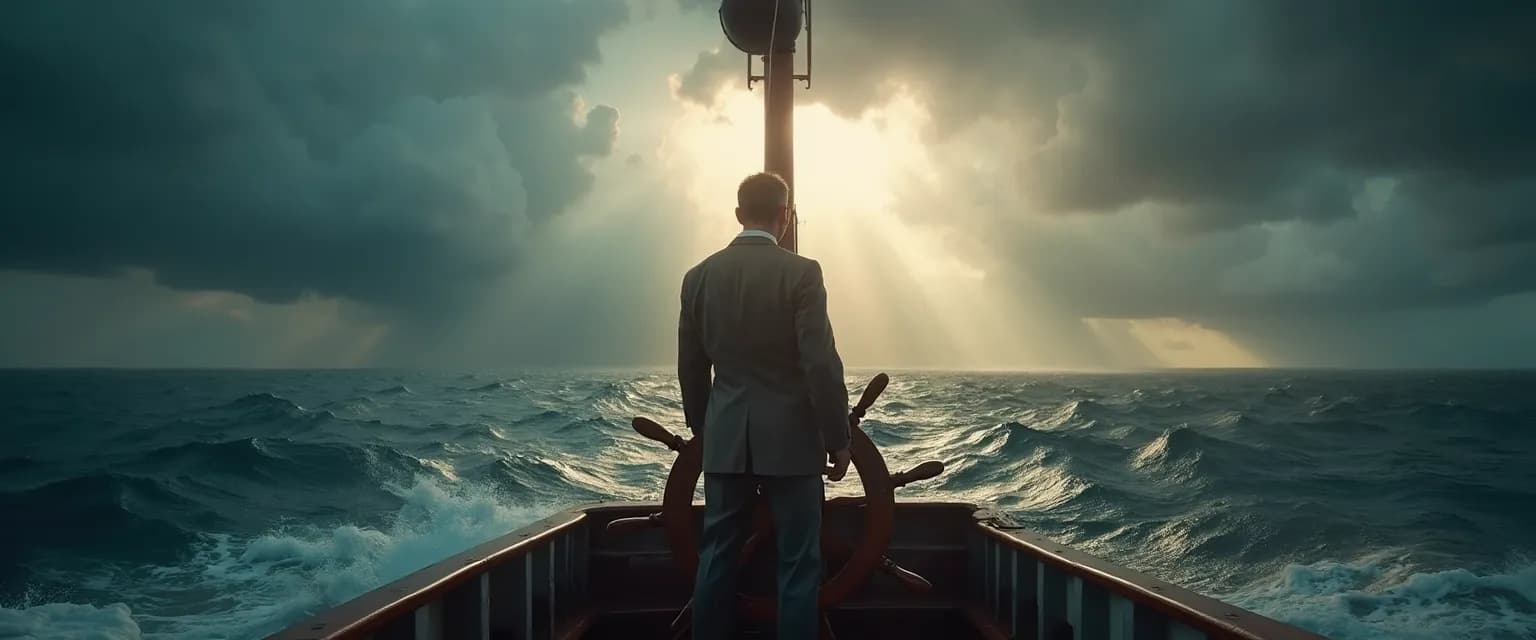 Diagram showing the 7 key resilient leadership traits that transform crisis into opportunity