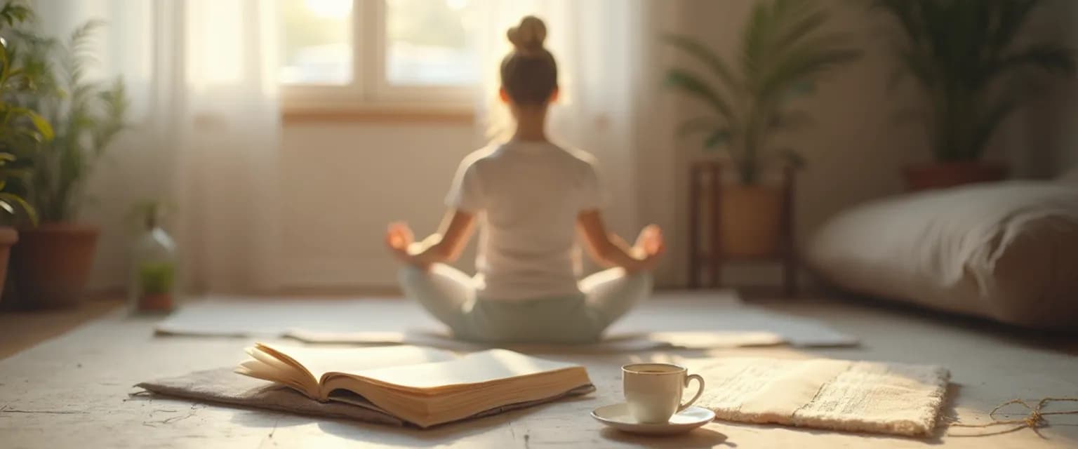 Person enjoying their year of living mindfully during everyday activities