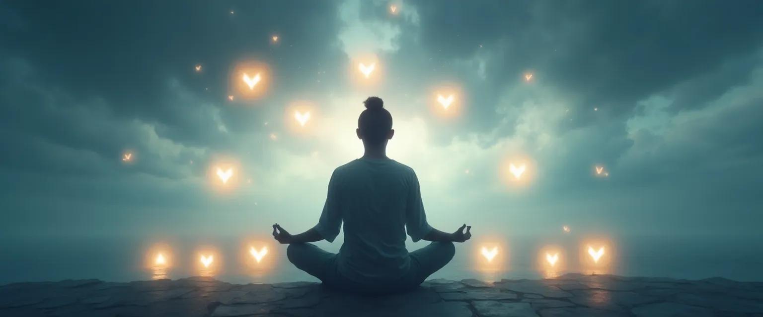 Person practicing self-awareness points for anger management with calm expression