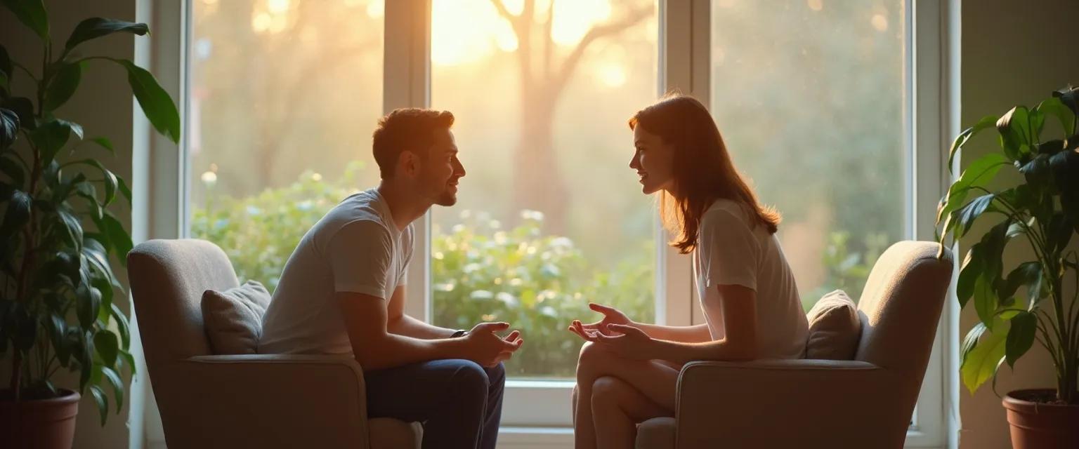 Person demonstrating mindful listening examples with attentive posture and eye contact