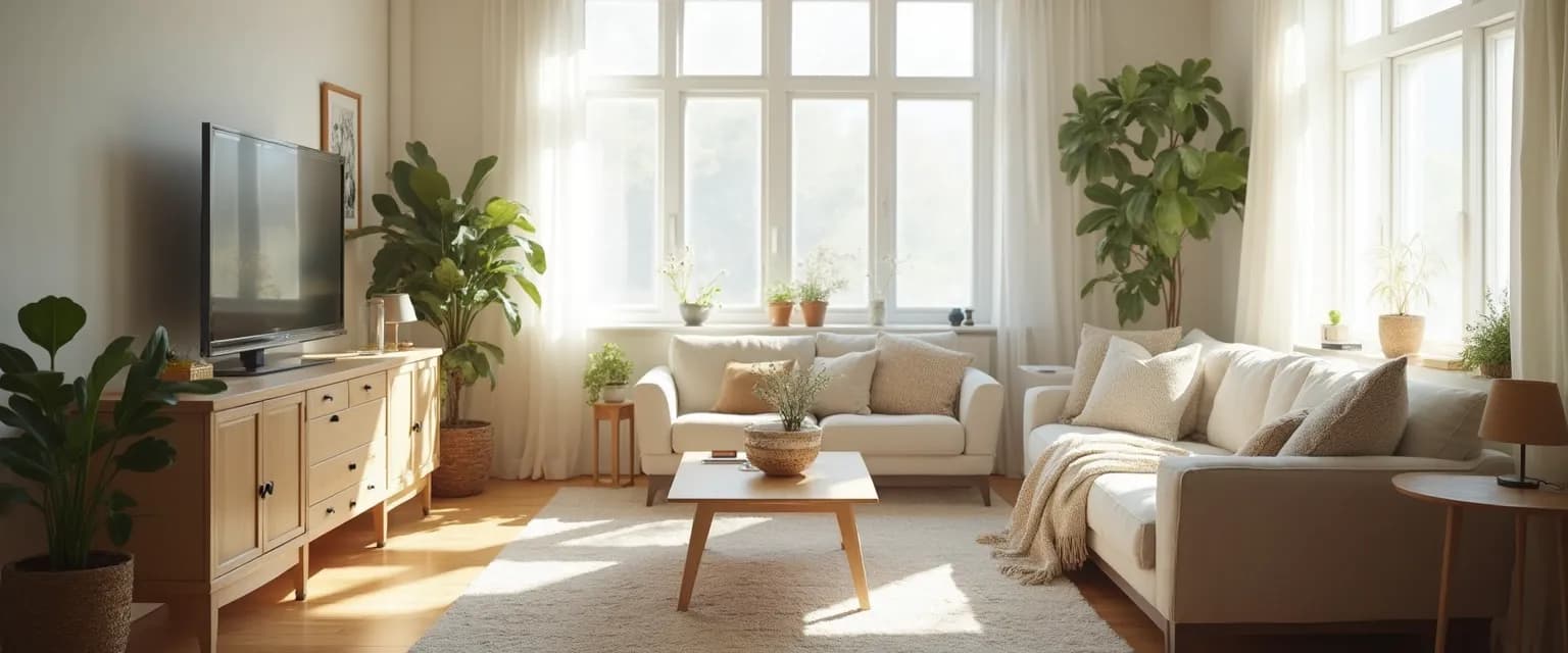 Woman redesigning living room while moving on after a breakup