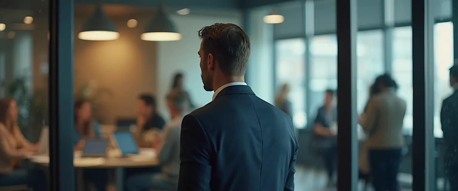 Leader demonstrating self awareness emotional intelligence leadership with engaged team members