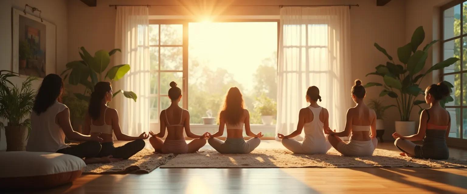 People practicing mindfulness techniques at a mindfulness center with supportive community
