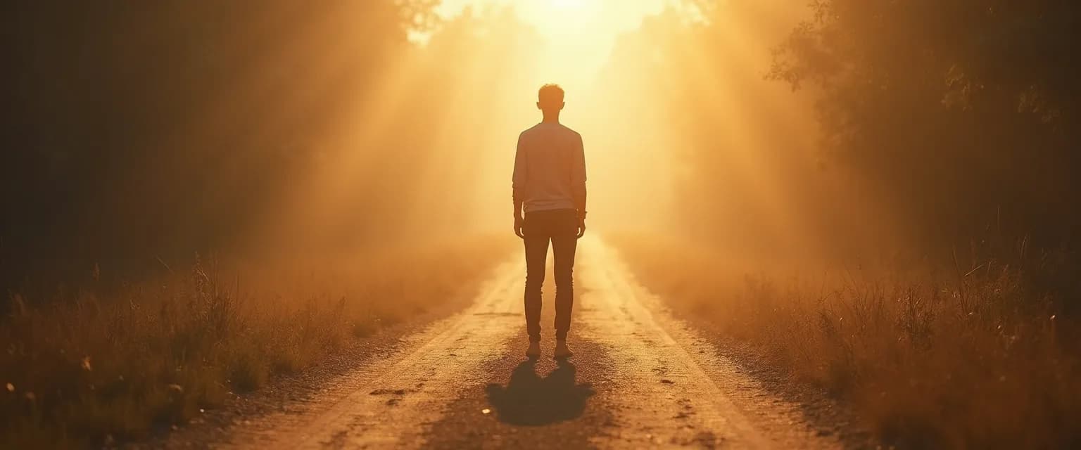 Person confidently embracing personal transformation while staying grounded in core values