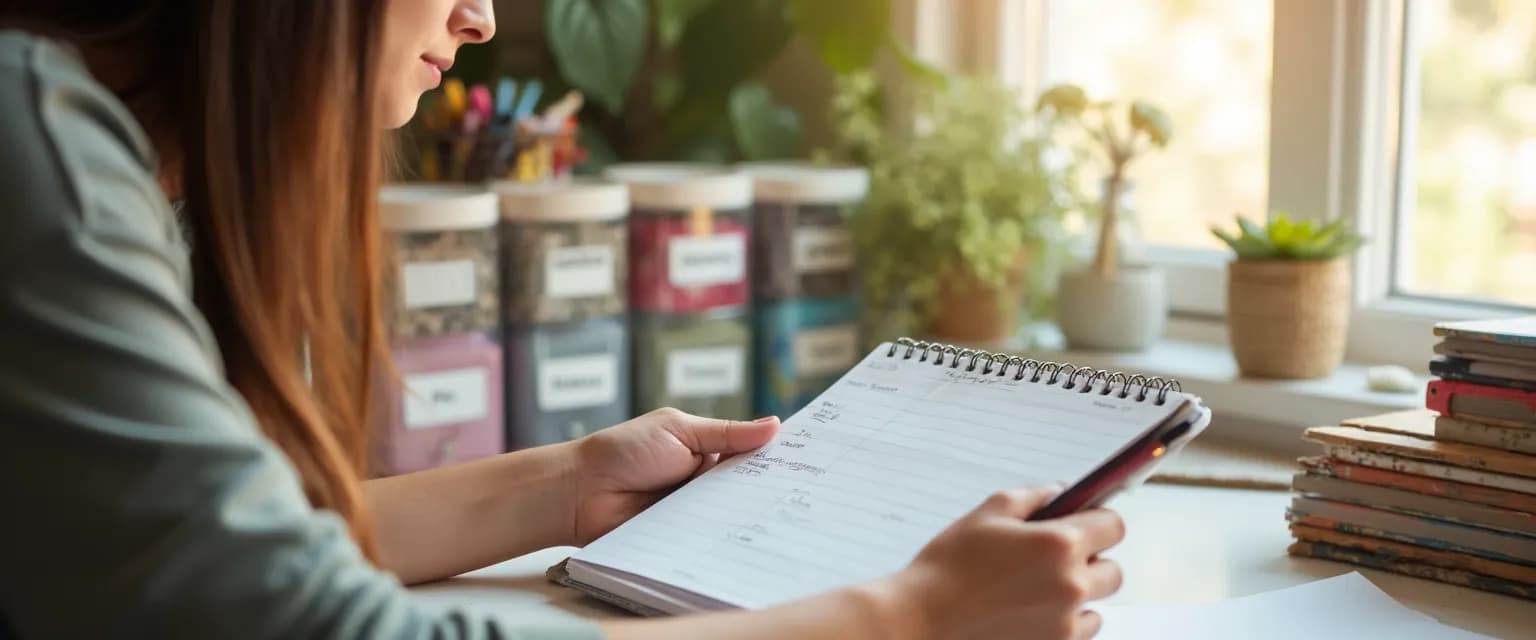 Parent implementing daily habits for the organised mind while managing busy schedule