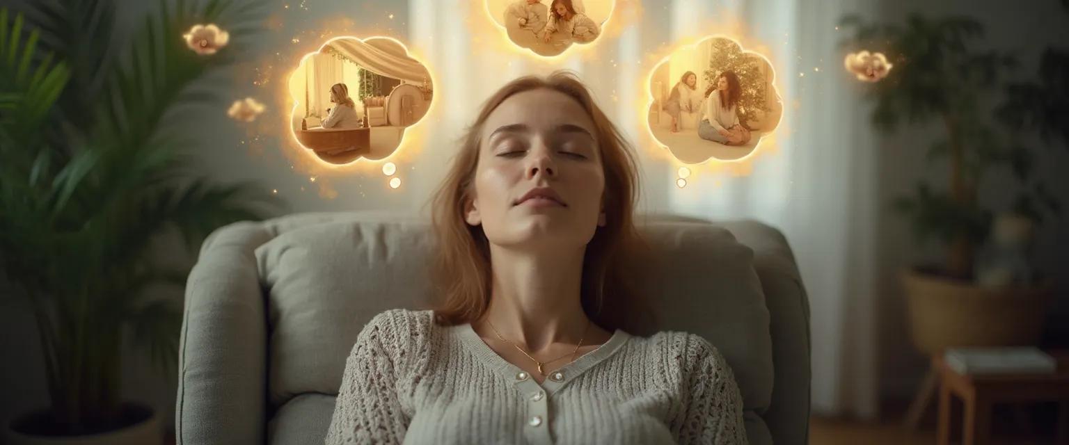 Parent practicing quick mind refreshing technique during busy day with children