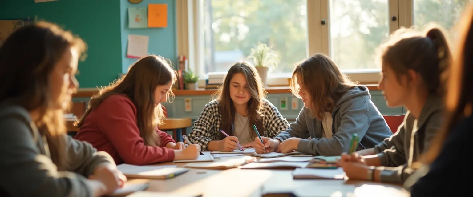 Teacher guiding students through self-awareness examples for improved classroom performance