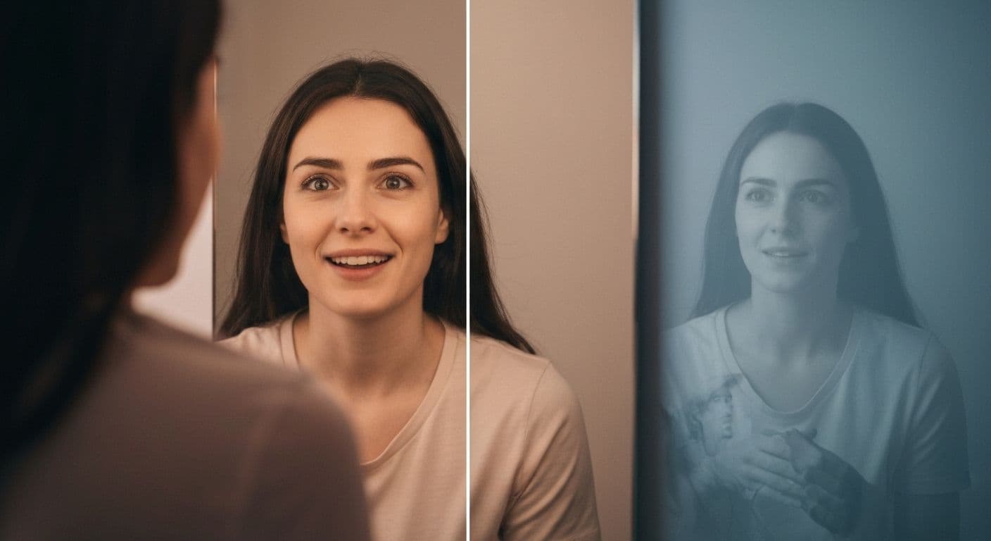 Person reflecting on getting into a relationship too fast after a breakup while looking at phone