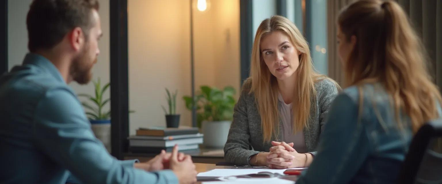 Professionals using emotional intelligence in workplace conflict resolution