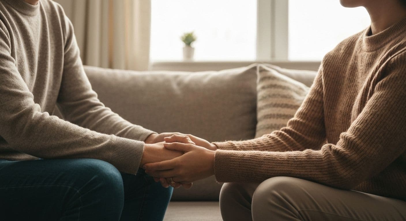 Person offering comfort and support, illustrating what to say to someone who has lost someone