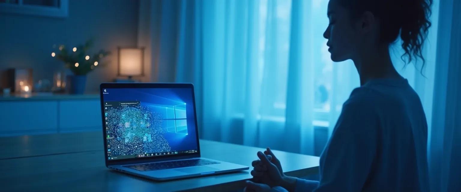 Person practicing Google meditation at desk with Google Workspace open