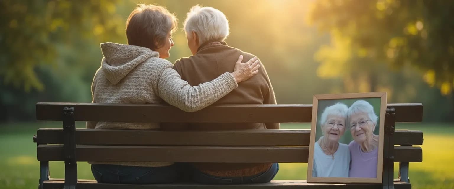 Friend comforting someone who lost a grandparent with compassionate conversation