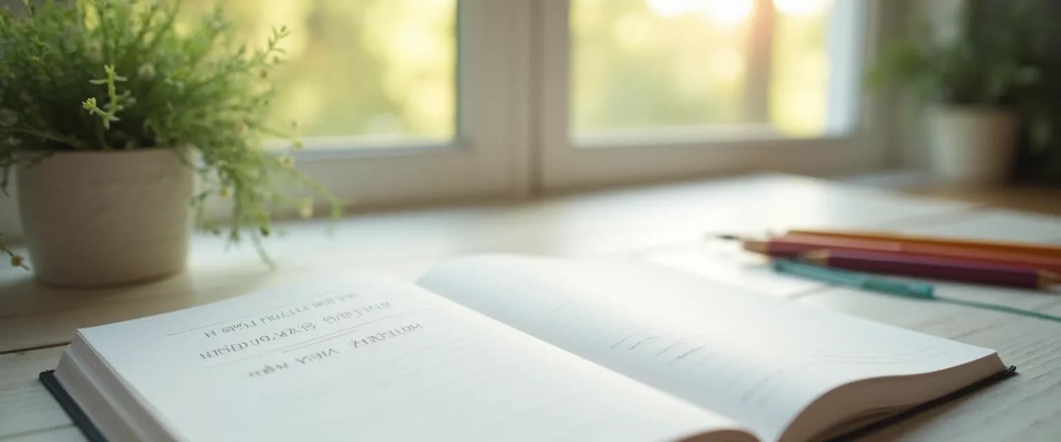 Person writing in the mindfulness journal using quick 5-minute techniques