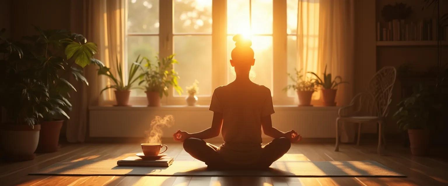 Woman practicing morning rituals for a positive mind positive life