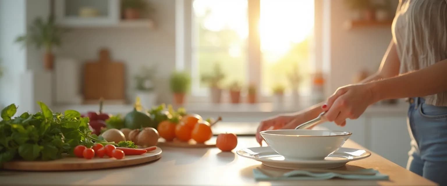 Woman enjoying cooking solo as part of her life after breakup healing journey
