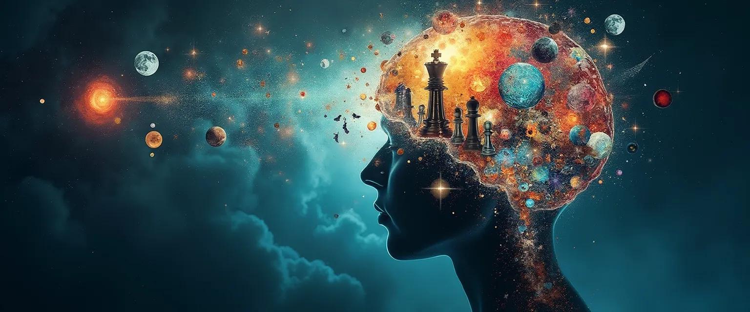 Person exploring their mind through thought experiment games that expand mental horizons