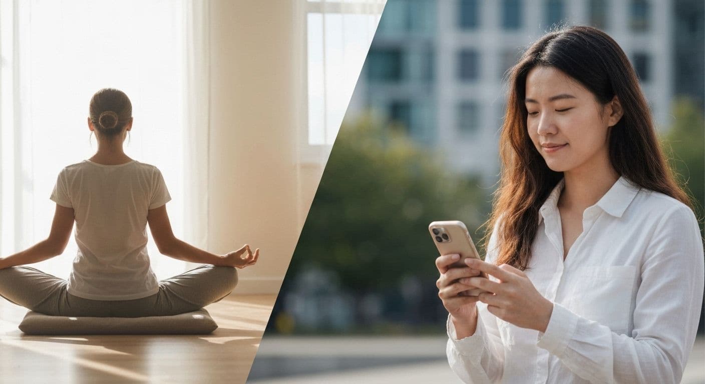 Person using mindself techniques for managing daily frustration in real-world situations