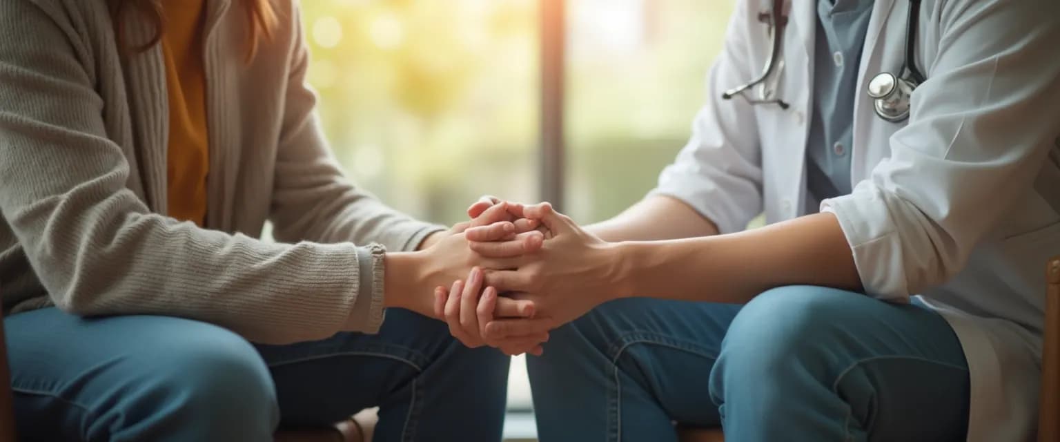 Couple supporting each other through anxiety during fertility challenges