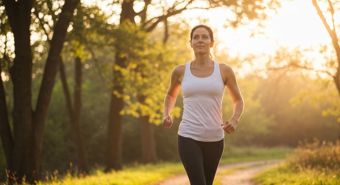 Person moving their body outdoors while coping with heartbreak through physical exercise and emotional healing