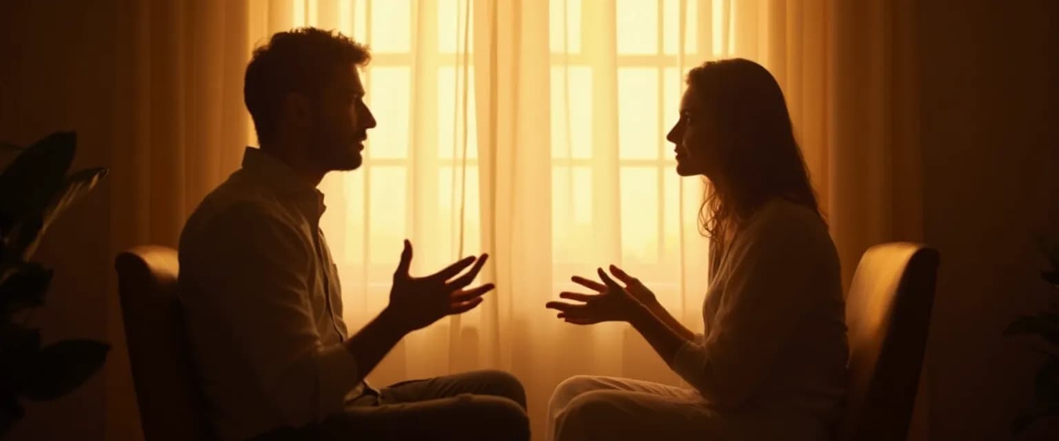 Person maintaining self-awareness in interpersonal communication during a difficult conversation