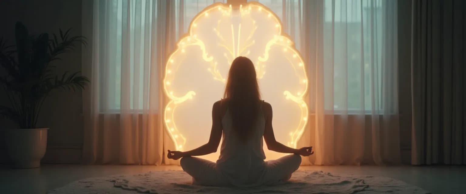 Person reviewing self awareness information during daily reflection practice