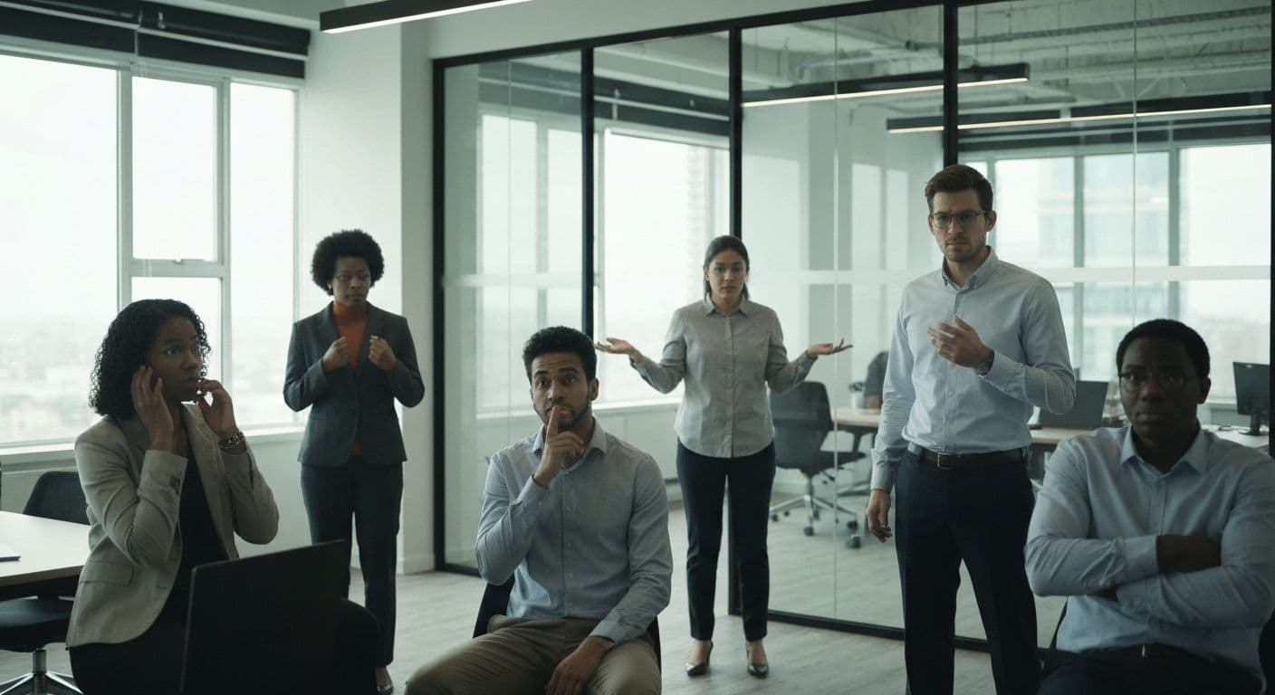 Team meeting showing improved self-awareness in group work with collaborative discussion