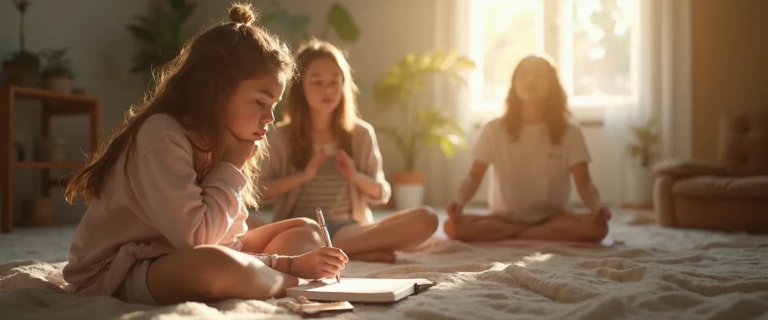 Teenager practicing 10-minute self-awareness activities for emotional development