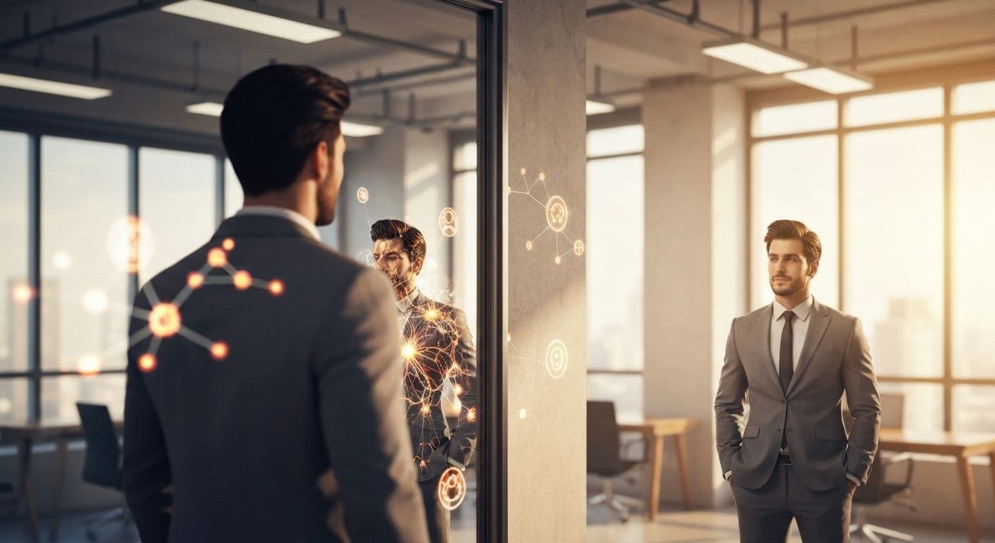 Professional practicing self awareness learning to know oneself for career success in workplace setting