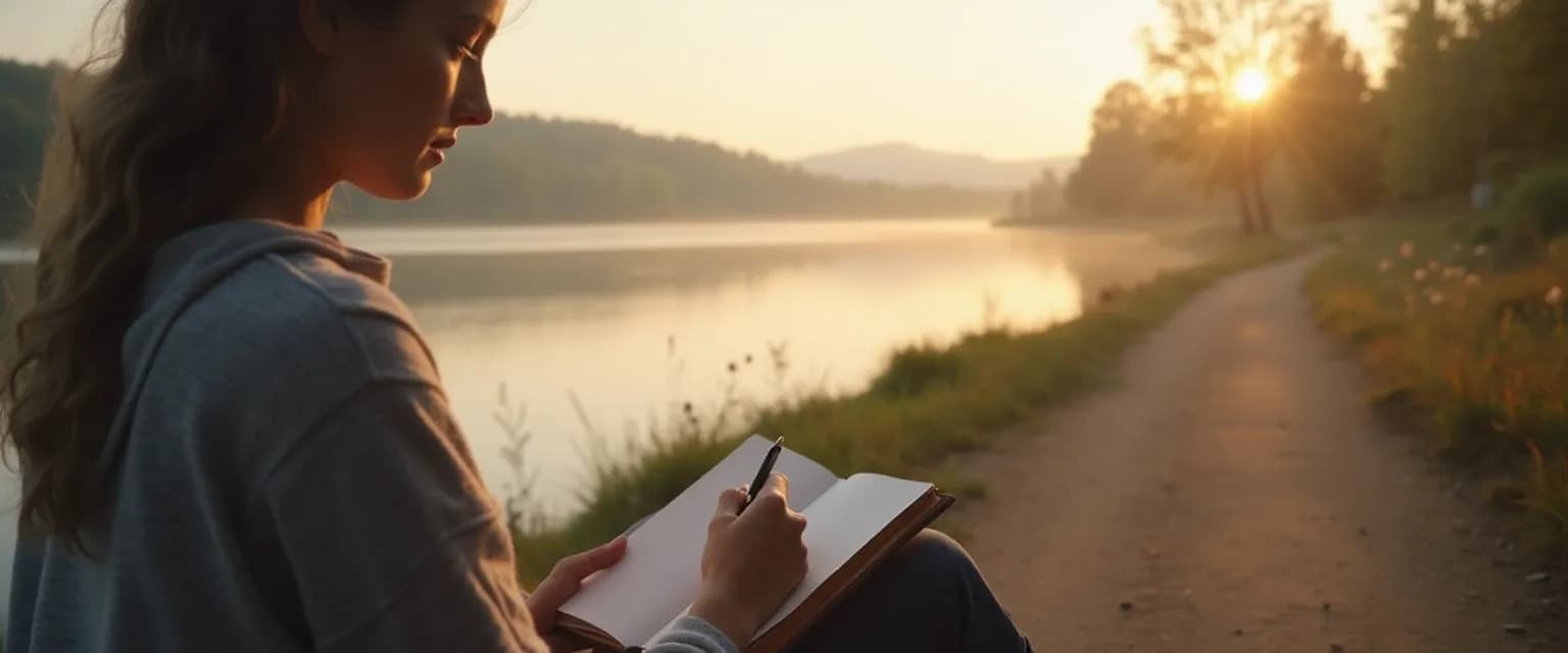 Person practicing daily reflection techniques to bridge self-awareness and self-actualization