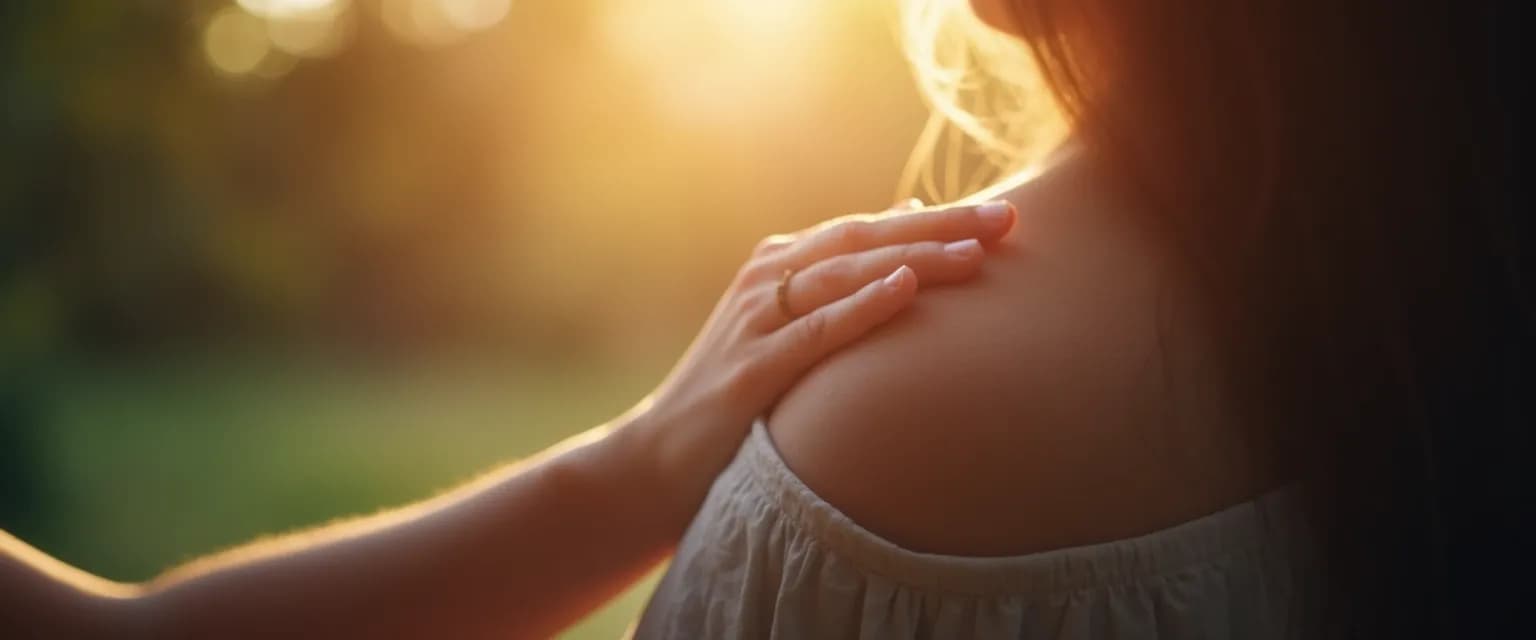 Person comforting someone who lost a friend with supportive conversation