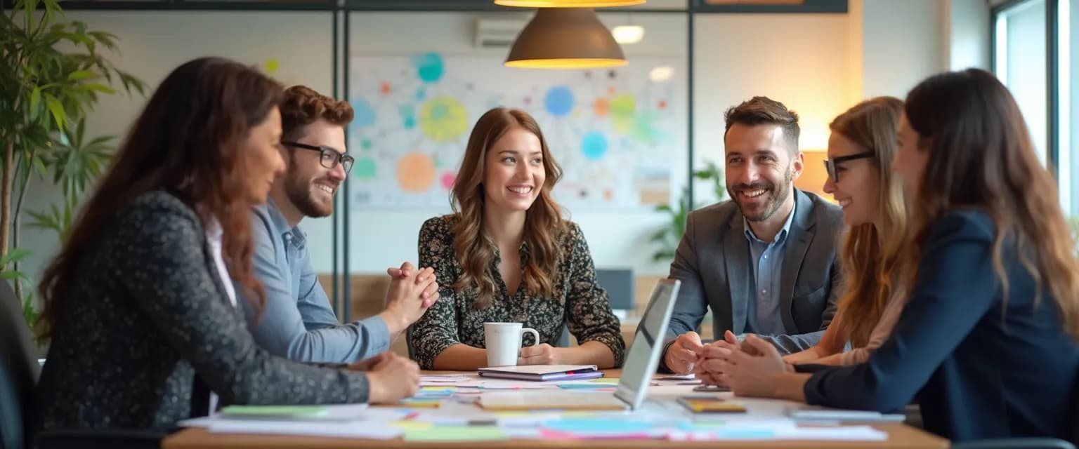 Team playing emotional intelligence games to improve understanding emotional intelligence in the workplace