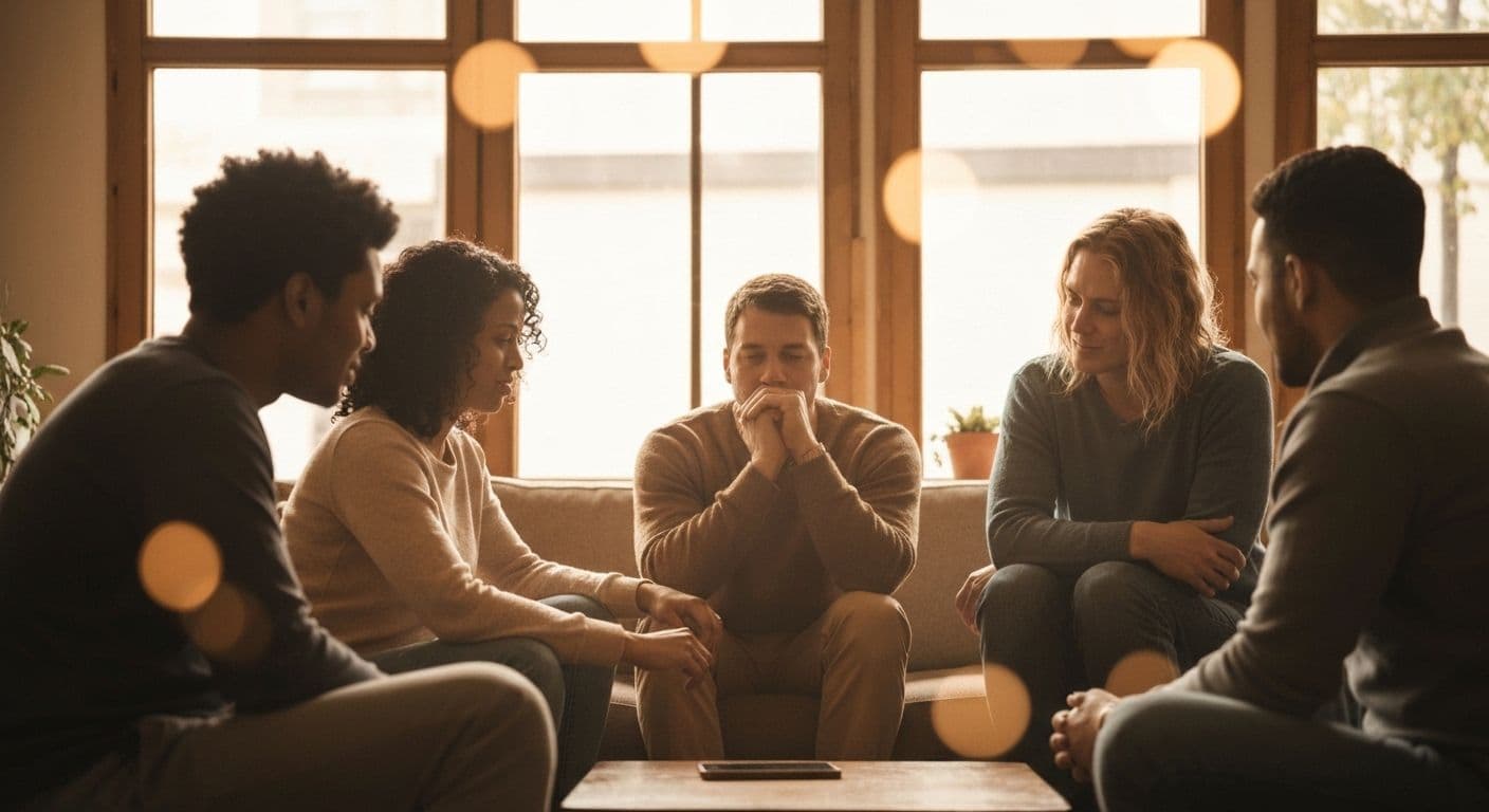 Person surviving heartbreak while maintaining friendships and social connections with supportive friends