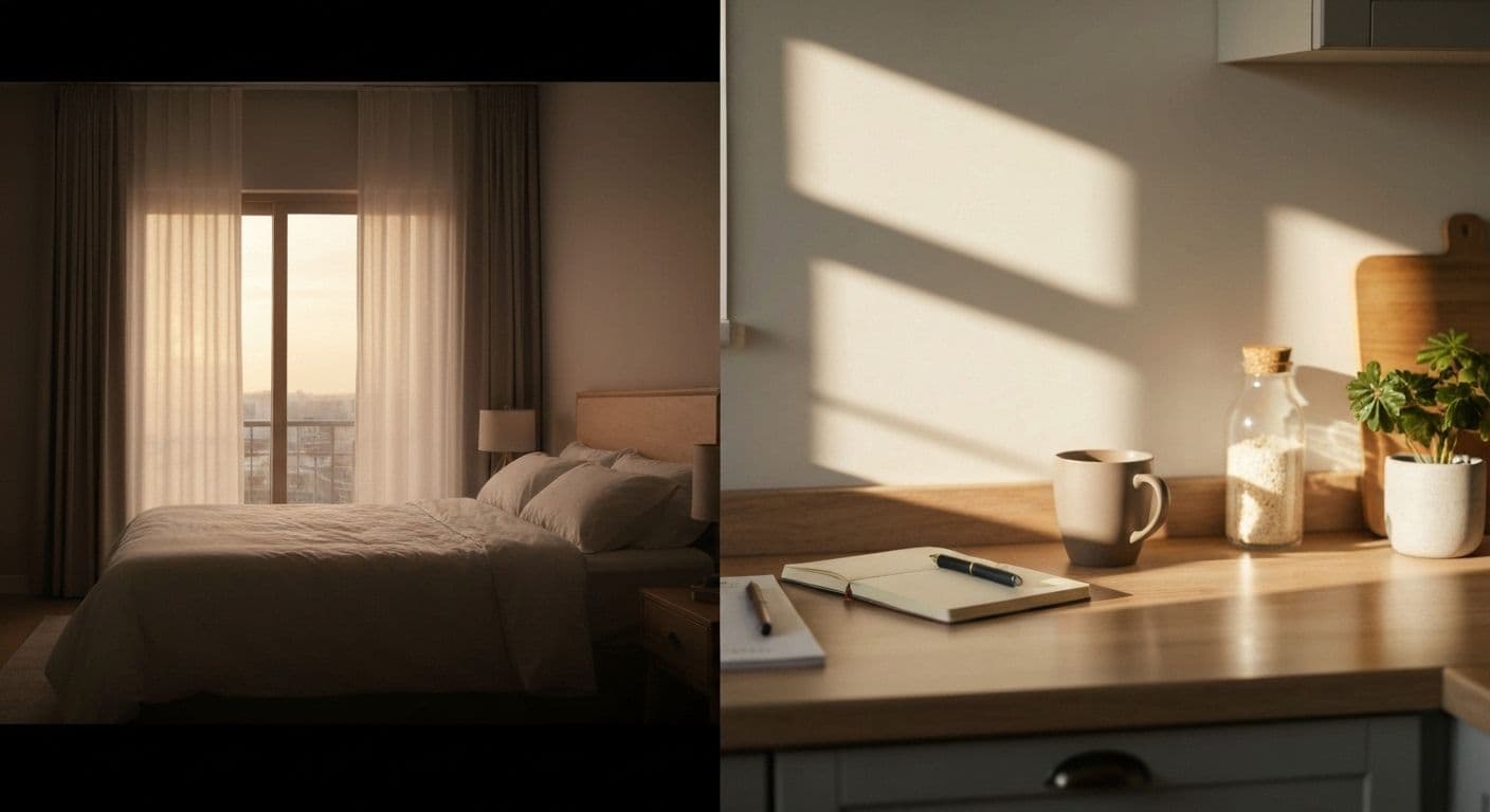 Person reflecting on morning coffee routine for self awareness and personal development insights