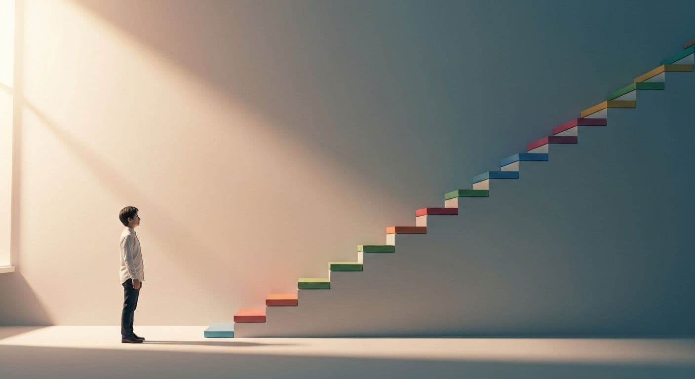 Person confidently learning new skills with the right mindset and positive attitude