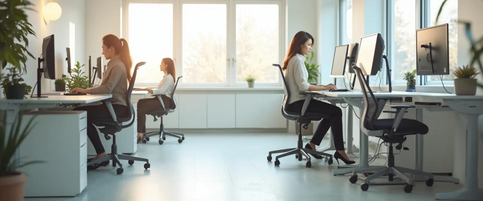 Employee health and wellbeing ergonomic workspace setup preventing chronic pain