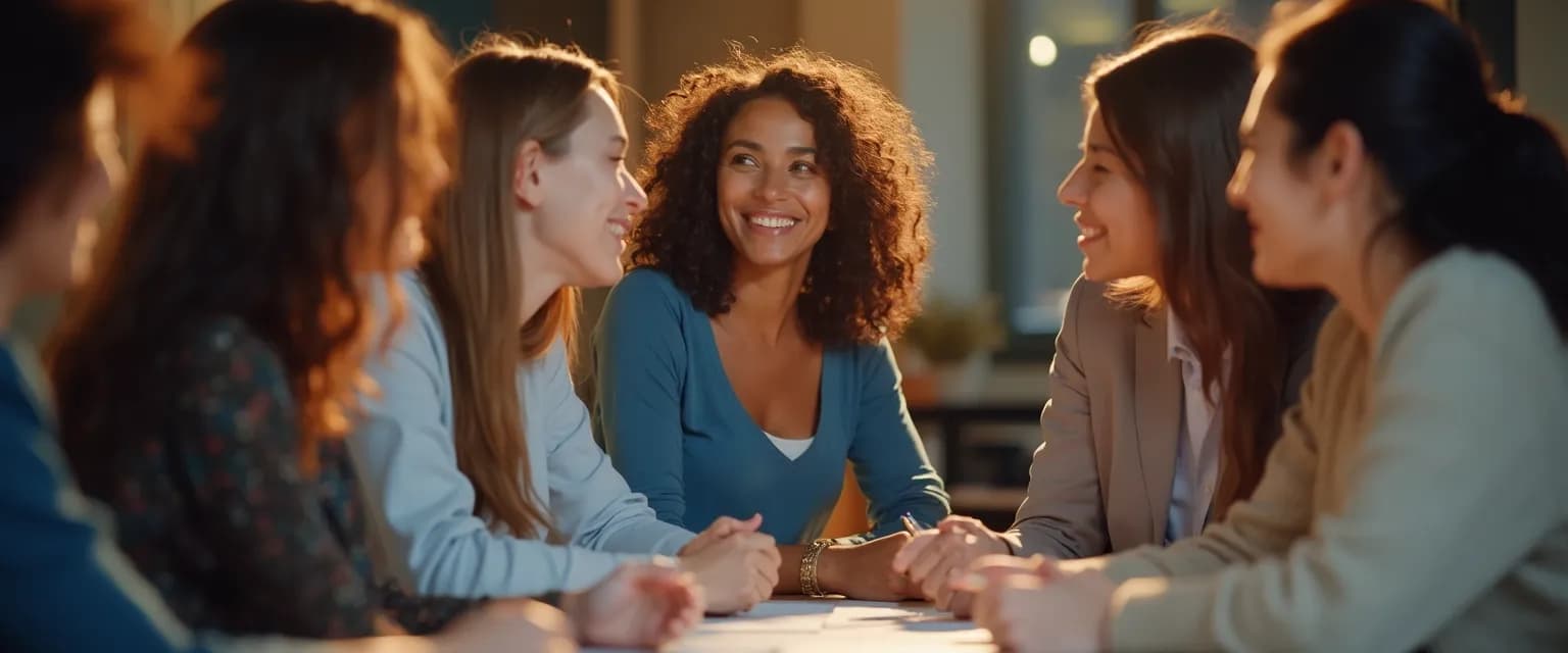 Manager demonstrating EQ for managers techniques during team meeting